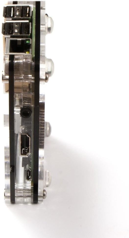 C4Labs Zebra Case Kit for Raspberry Pi 3B+, 3, 2, 2B and B+ Heat Sinks and Power Cord Included-Black Ice