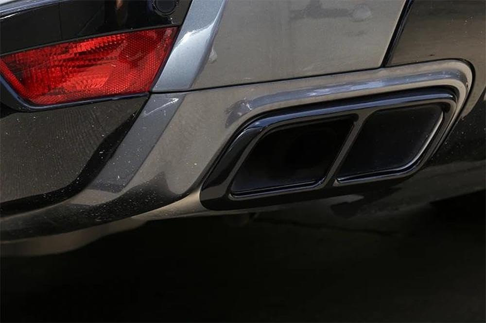 Spare Parts For Land Rover Range Rover Sport 2018 2019 Glossy Black Chrome Stainless Steel Car Exhaust Pipe Cover Trim Accessories(Bright black)