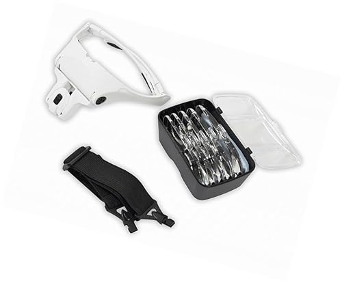 5 Lens Headset Deluxe Magnifier Hand Free Magnifying Glass LED Eyelash Extension