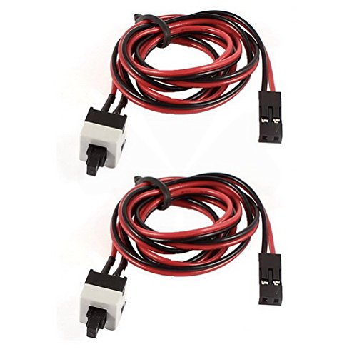 Ucland 2 Pcs 50cm Length Power Supply I/O Reset Switch PC Motherboard Cable Wire