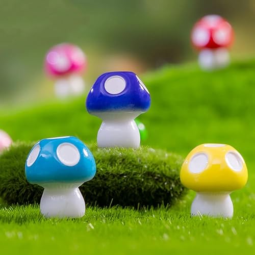 Miniatura 6 de MAOMIA Figuras de hongos en miniatura, 12 piezas, accesorios de jardín de hadas, adornos para tartas de hongos, micro paisaje, decoración de jardín,