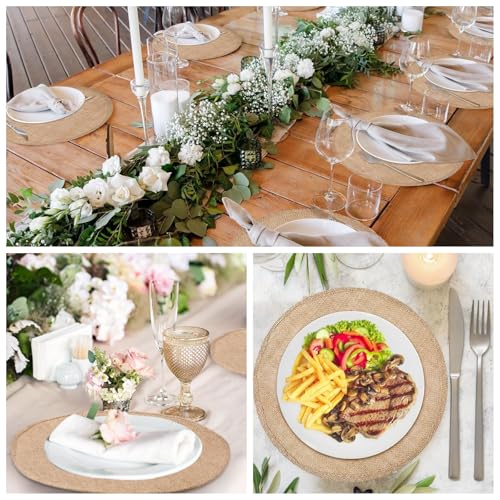 Sets de table de 32 cm en jute pour cuisine et table à manger - 5