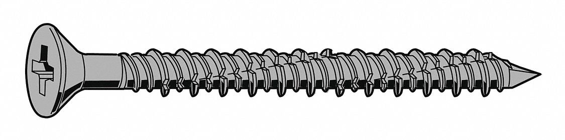 Concrete Screws, Flat Phillips, PK100