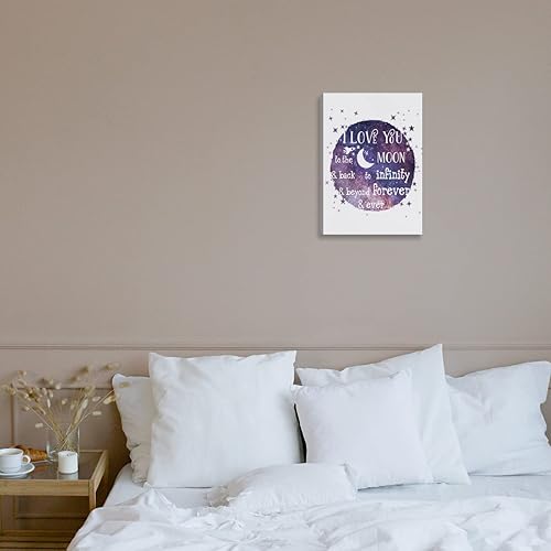 Miniatura 5 de Lienzo decorativo para pared con texto en inglés "I Love You To The Moon And Back" (I Love You To The Moon And Back)