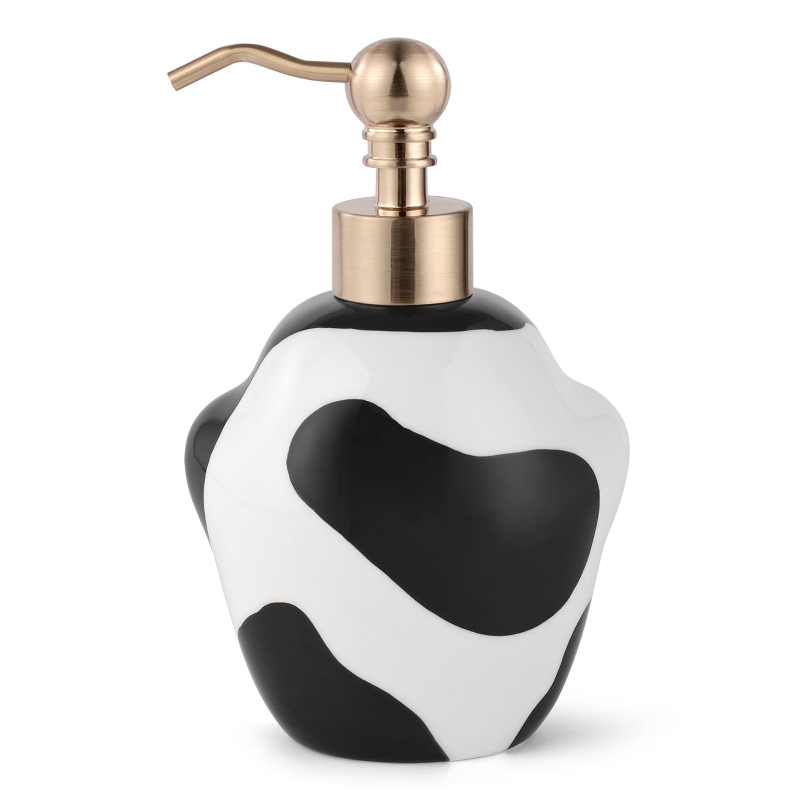 Distributeur de savon/lotion/désinfectant pour les mains en métal en forme de patte - Cadeau amusant - Rechargeable pour accessoires de cuisine et de salle de bain mignons (noir/blanc)