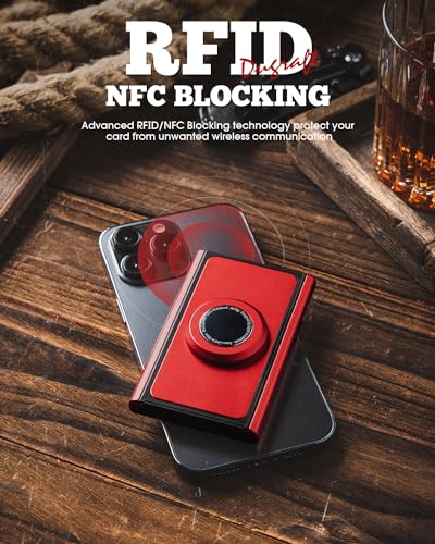 DUGRAFT Airtag Credit Card Holder Slim Pop Up Mens Wallet RFID Blocking Metal Bank Card Case Holds 5-7 Cards4