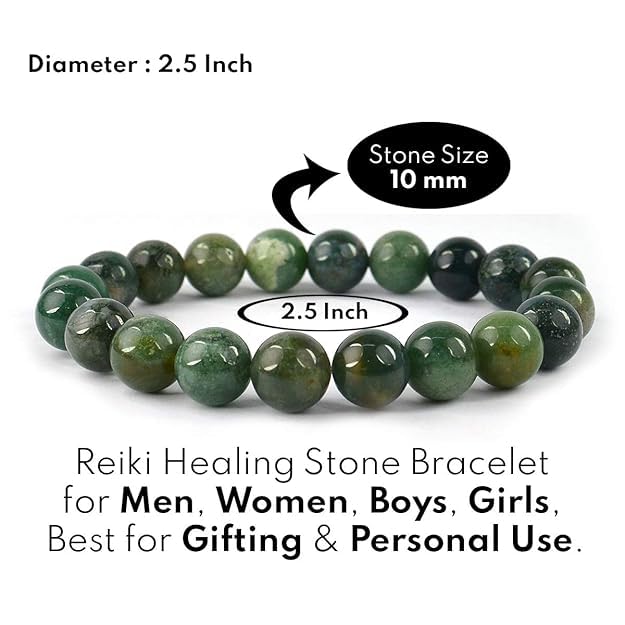 Image of Reiki Crystal Products Certified Natural Crystal Stone Round 10 mm Beads Bracelet for Men and Women | Reiki Charged Gemstone Jewellery Bracelet| Multiple Stone Variants Available