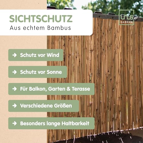Bambuszaun Unus Sichtschutz 120x300cm aus Bambusmatte