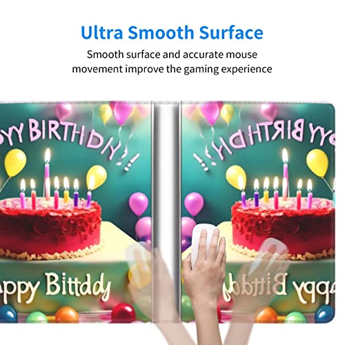 Tapis de souris Happy Birthday grand format 80 cm pour cadeau