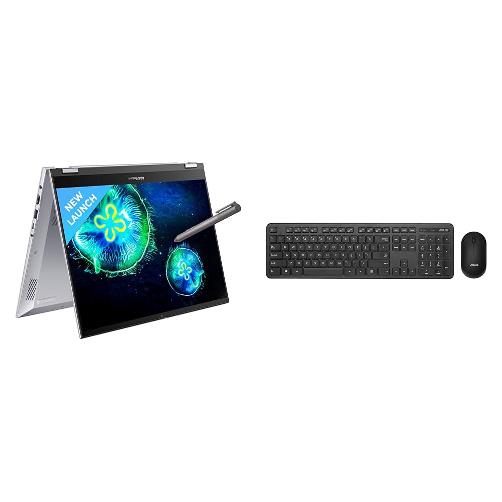 ASUS Vivobook S 14 Flip (2023), AMD Ryzen 5 7530U, 14" (35.56 cm) FHD+ Touch, (8GB RAM/512GB SSD), TN3402YAB-LZ522WS CW100 (Keyboard & Mouse Set)