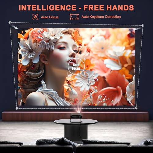 Image of Projector with WiFi 6 and BT5.3,600ANSI 4K Support Portable Outdoor Movie Projector,WEADFAX Native 1080P 360 Angle Adjustment Video Projector, Home Theater