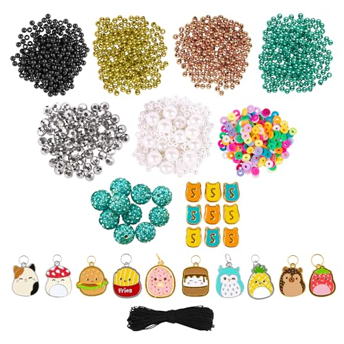 Fashion Angels Squishmallows Mix & Match Bracelet Design Kit - Makes 10 Bracelets - Includes 10 Squishmallows Charms, 10 Gem Beads, Assorted Beads and More - Join The Squish Squad - Ages 8 and Up