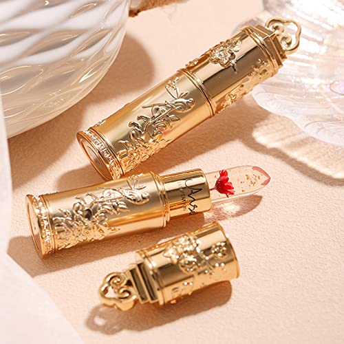 Miaritick Crystal Flower Lipstick,Color Changing Jelly Flower Lip Balm, Jelly Flower Crystal Magic Lipstick, Long Lasting Nutritious Lip Balm, Ideal Gift For Mother's Day (Red) #TOP7