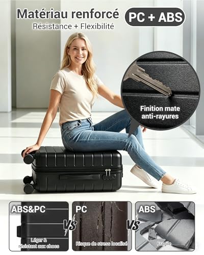 Valise Soute 76 cm 28 Pouces Rigide ABS, Bagage Grande Capacité – Image 3