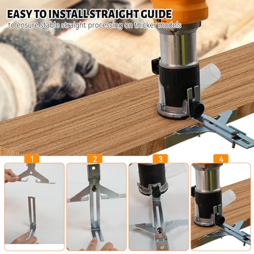 Cordless Wood Palm Router for Dewalt 18-21V Battery, 800W 30000 RPM Brushless Handheld Palm Routers with 6 Speeds for Woodworking Hand Edge Trimmer with 15pcs 1/4" Shank Router Bits 6 Cordless Wood Palm Router for Dewalt 18-21V Battery, 800W 30000 RPM Brushless Handheld Palm Routers with 6 Speeds for Woodworking Hand Edge Trimmer with 15pcs 1/4" Shank Router Bits - Image 6