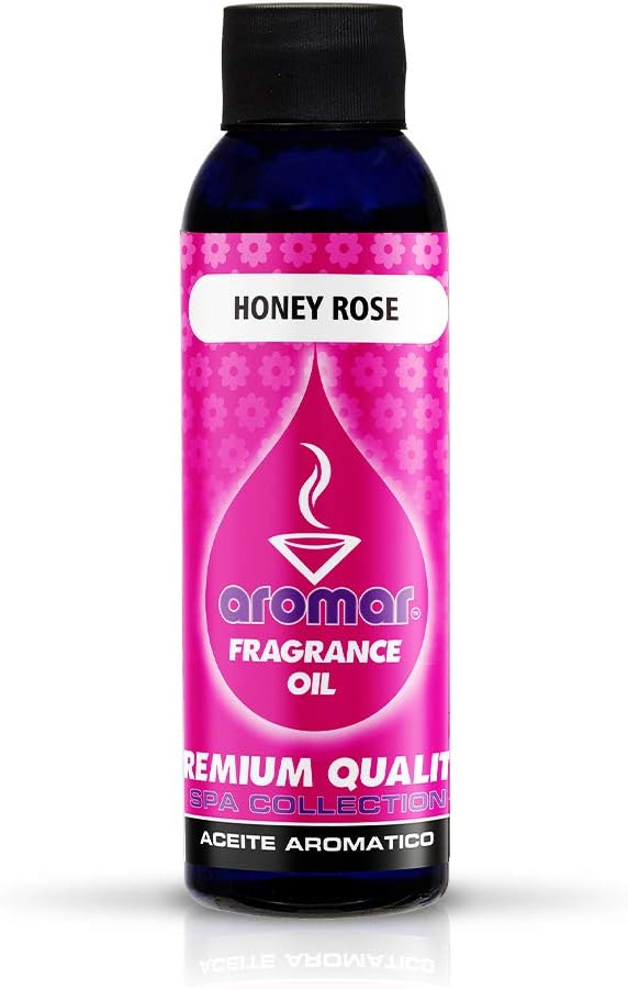 AROMAR Premium Fragrance Oil, Honey Rose 4oz. Bottle. Long Lasting Aromatic Scent, Fresh and Revitalizing Aromatherapy for Living Room, Bedroom, and Kitchen