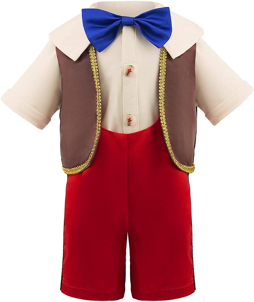 LZH Puppet Costume for Boys Cosplay Fairytale Character Puppet Costumes Long Nose Boy Dress up Halloween Costume