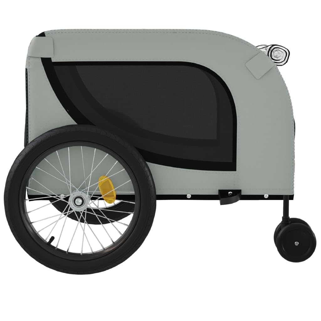 Homgoday Remolque de bicicleta para animales gris y negro Oxford y hierro, mueble carro para perro, carro para bicicleta, carro para perros, transportín perro bicicleta modelo 94028