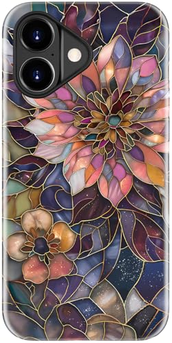 Image of Goodon for iPhone 17 Case Cute - Wireless Charging Compatible - Dual-Layer Hard Shell + Silicone Cover - Protective Phone Case with Trendy Designs for Women - Blooming Purple Flower | Dual-Layer Hard Shell + Silicone, Slim Fit Protective Phone Cover with Wildflower Designs for Women Girls
