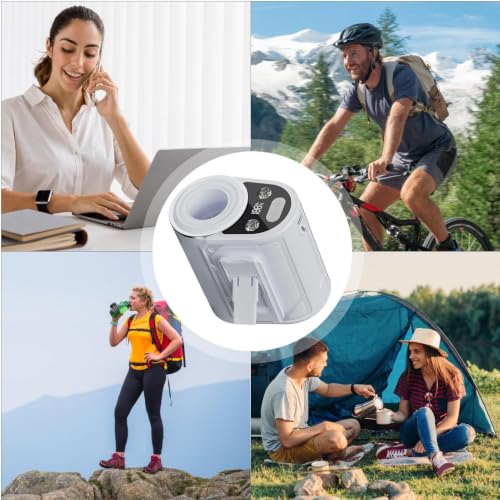 Ventilateur clip ceinture rechargeable 6000mAh portable avec lampe
