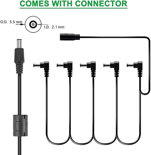 Miniatura 4 de TKDY Cable de alimentación para guitarra de 9 V 15 A adaptador de CA de 110 a 240 V a CC de 9 voltios 1A para Casio Piano Keyboard Boss Guitar Cable