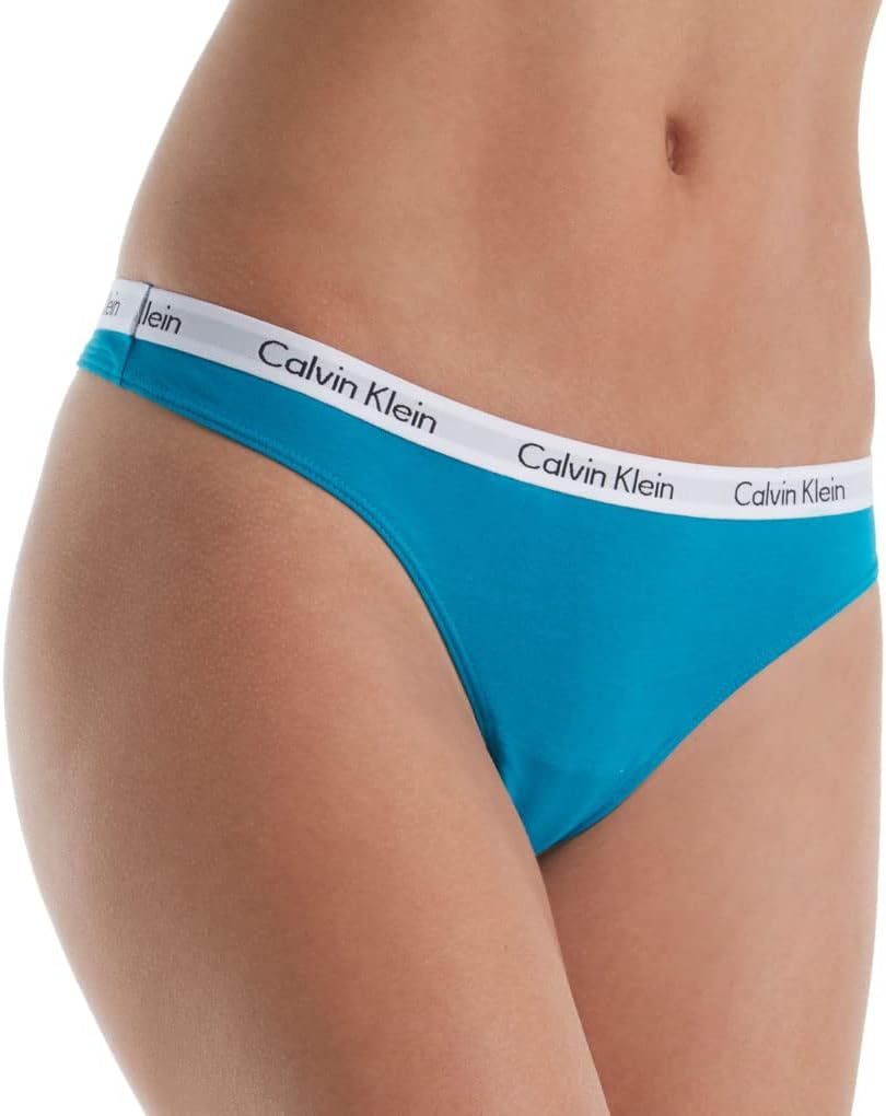 Calvin Klein womens Carousel Logo Cotton Stretch Thong Panties, Multipack
