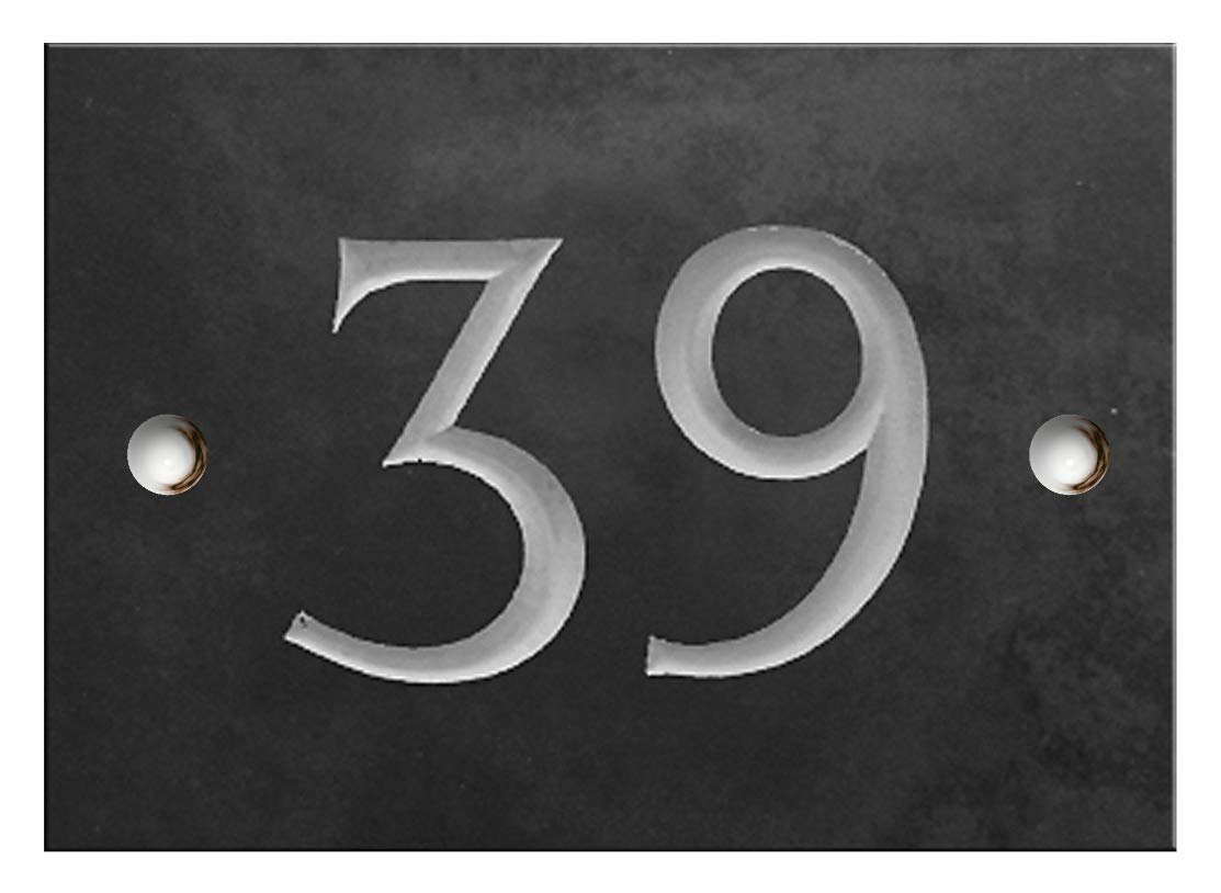 Engraved Slate House Number Sign - 1 to 99 (Select Your Number here) - Number 39 (Same Day Dispatch by 1st Class Post!!!) — image 1