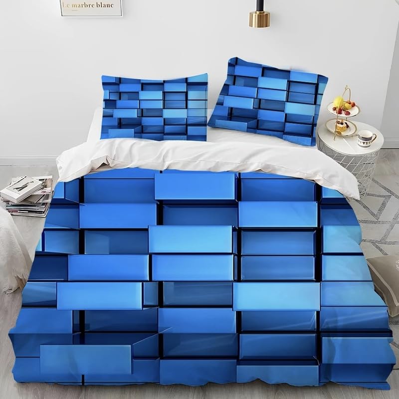 Housse de couette 140x200 cm bleue pour une décoration de chambre moderne et cosy