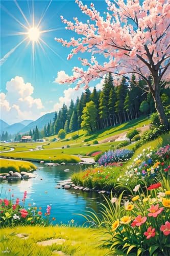 Peinture diamant paysage d'arbre 5D DIY 90x135cm pour adulte