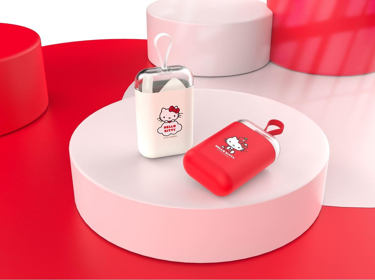 MINISO Sanrio Lisanslı Hello Kitty Elma Koleksiyonu Taşıma Kutulu Silikon Pipet