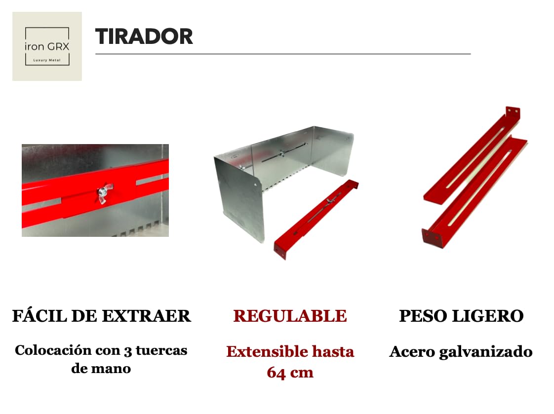 Llana dentada Extensible Regulable - Deslizador de mortero Cajon Plana Peine Caja paleta para Colocación de Baldosas azulejos losas Espátula Dentada extensible con Mango tirador acero galvanizado