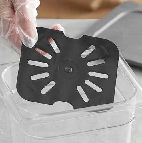 Miniatura 2 de Estante de drenaje de bandeja de alimentos de policarbonato de tamaño 16, color negro, caja de almacenamiento de alimentos, estante de drenaje para