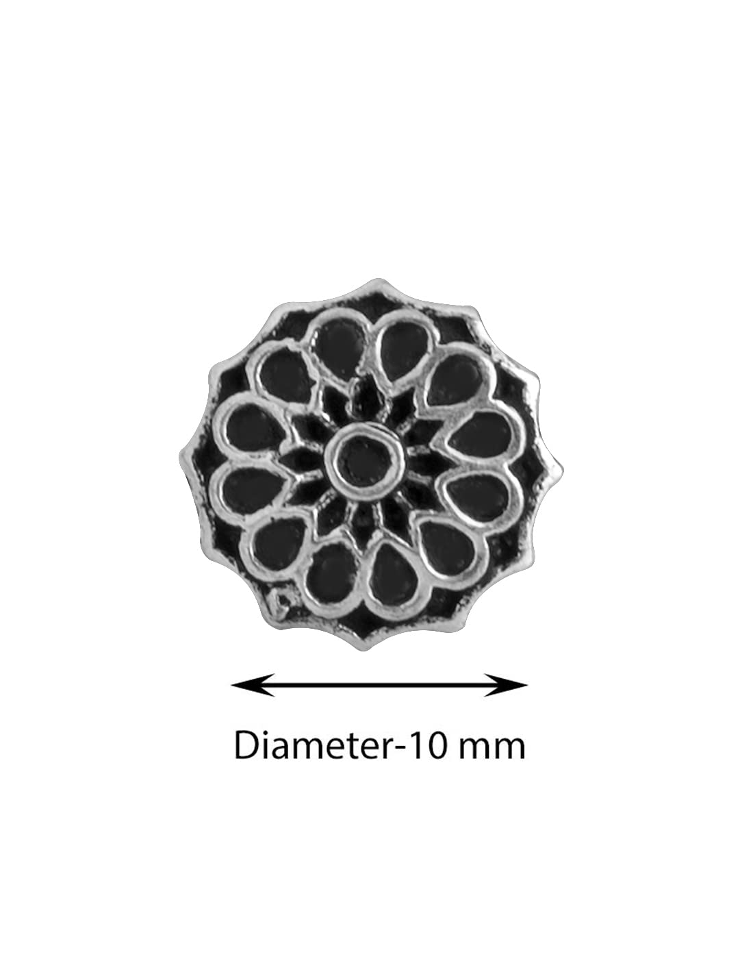 abhooshan Silver Alloy Nose Pin Studs for Women and Girls Stylish and Latest Gift for Wife Friend Mother Sister (Bohemian Flower) 2