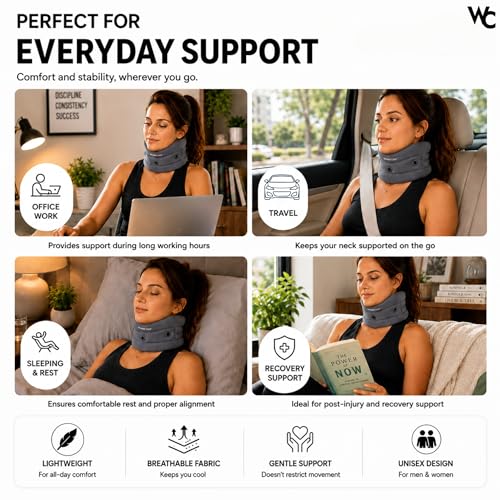 Image of Wonder Care Cervical Collar Adjustable Collar Neck Support Brace, Neck Support Soft Neck Collar Neck Brace For Neck Pain And Support For Women & Men- XXLarge
