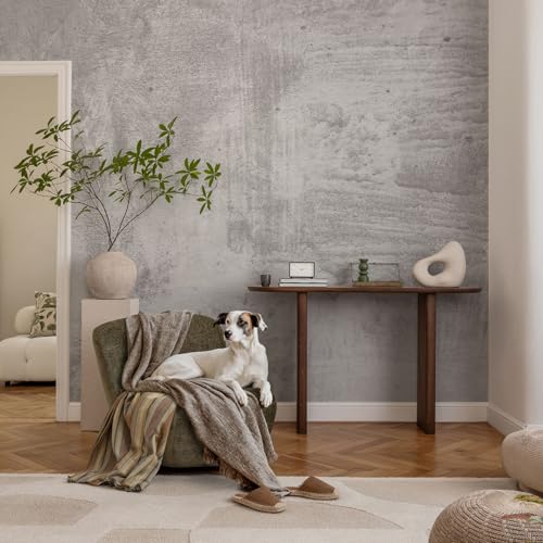 Papier peint mural intissé béton pour un salon style loft urbain
