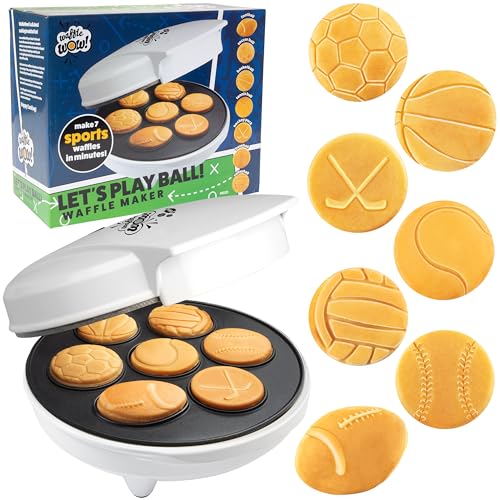 Sports Waffle Maker- Make Breakfast a Slam Dunk- Bakes 7