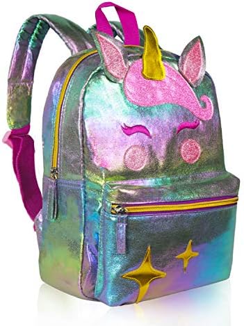 Toddler Backpack, Magic Sparkle Pink Backpack,School Book Bag Cute Cartoon Elementary Daypack Basic Lunch Box Carry Bag for Princess Kindergarten 1-6 Years Boys Girls Unicorn