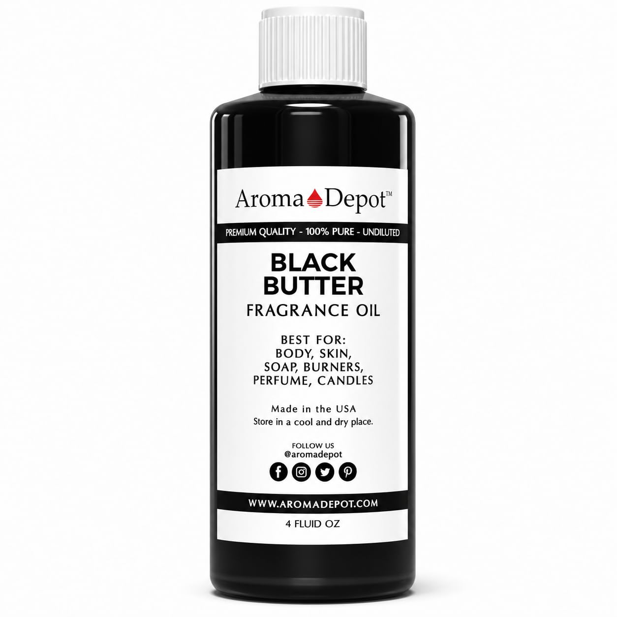 Aroma Depot Black Butter Fragrance Oil, 4 fl oz. Scented Oil for DIY Projects