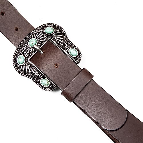Image of Lucky Brand Women's Western Leather Belt | Classic | Fashion | Vintage | Buffalo Leather | Western-Inspired