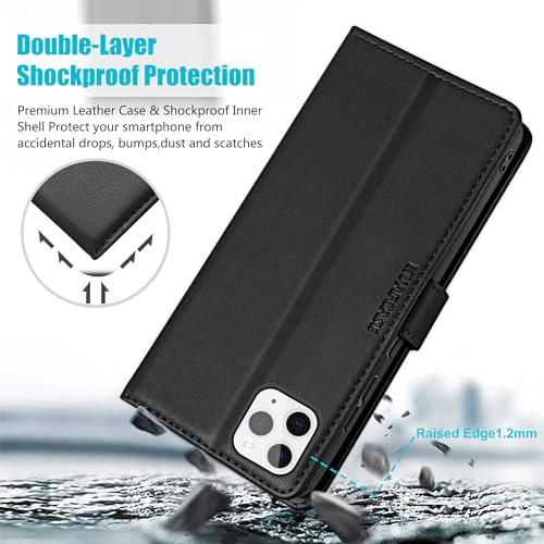 Kuafcase Compatible for iPhone 11 Pro Max Case with 4 Card Slots Magnetic Closure Kickstand Shockproof Protective Phone Case Compatible for iPhone 11 Pro Max - Image 3