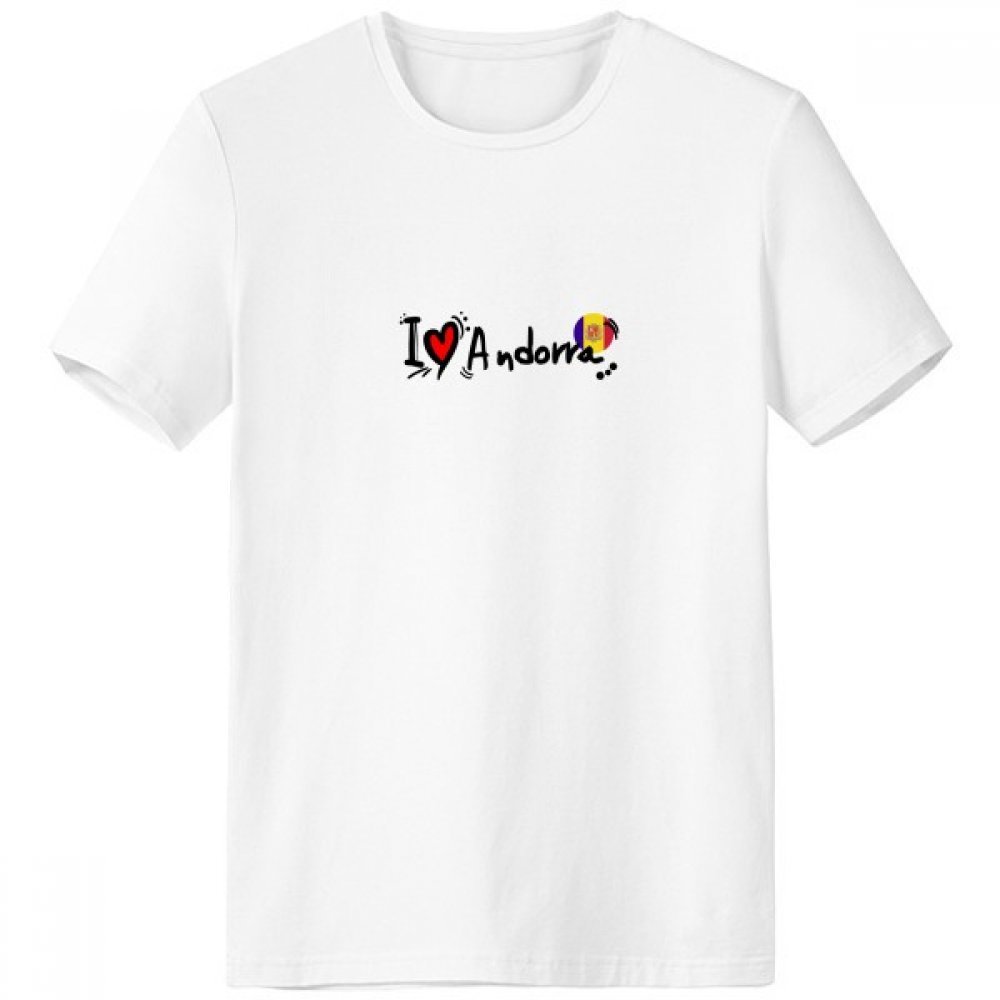 T-shirt Andorre homme manches courtes motif drapeau cœur illustration