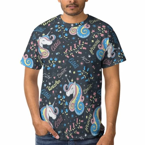 Tee Shirt Licorne Bleue Homme aux Finitions Robustes - Haut Col Rond Imprimé Durable