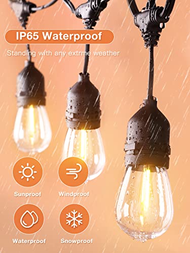Addlon Outdoor String Lights Timer Control, 48Ft Led Patio Lights With Edison Vintage Shatterproof Bulbs And Commercial Grade Weatherproof Strand - Etl Listed Heavy-Duty Decorative Lights #TOP4