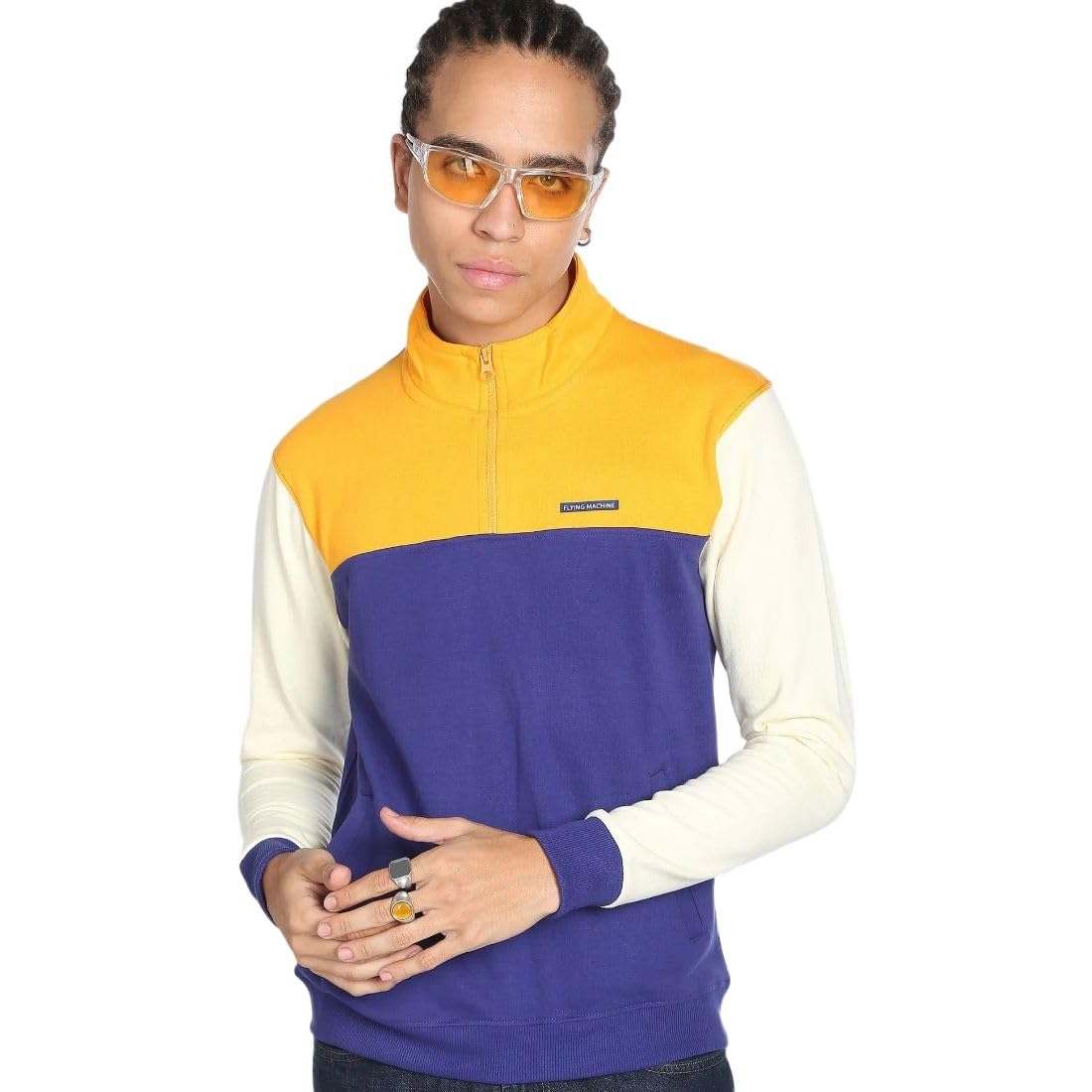 flying machine Men's Regular Fit Sweatshirt| Colour Blocked-picture-51