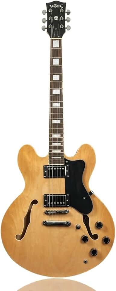 Guitarra Elétrica Semiacústica Voik 400 SOLANO Cor Natural Brilhante Captador HH 22 Trastes Escala Technical Wood Tarraxas Blindadas Com Cabo P10 FORGE Series P/Destros