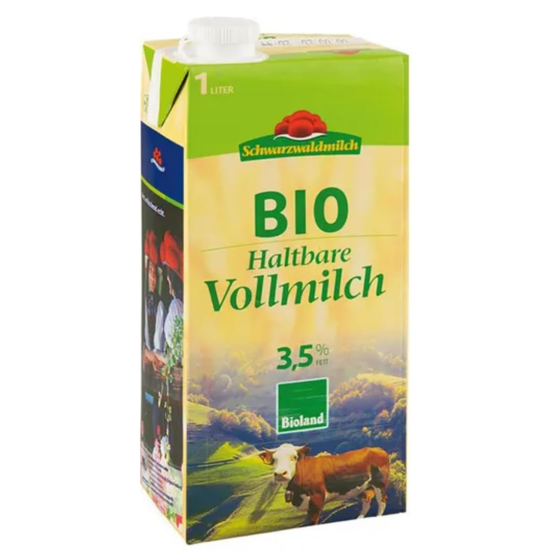 Schwarzwaldmilch Milch fettarme H-Milch 3,5% Fett, Haltbare Milch, je 1 Liter, 60 Stück+ pufai