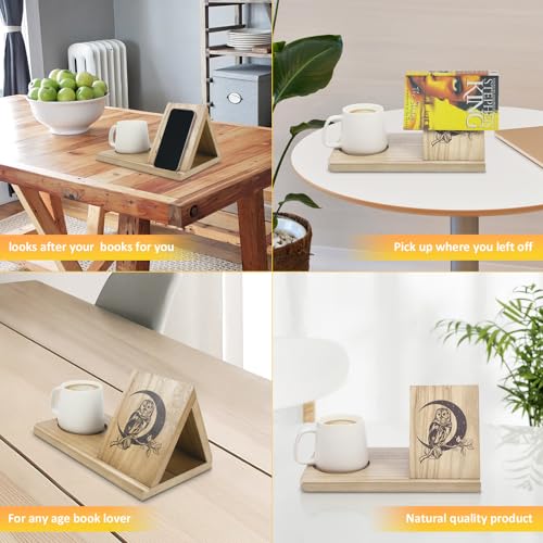 BALGELI Small Bookshelf, Triangle Book Holder, Solid Wood Short Mini Book Rest, Simple Bookcase for Bedroom Nightstand Office Desk Library or Table Centerpiece Decor for Coffee and Book Lover - Thumbnail 4