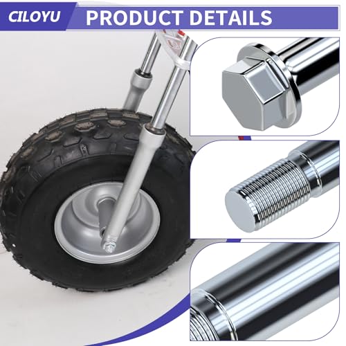 Image of 14mm 285mm Rear Axle Kit with 300mm Mini Bike Front Axle Nut Compatible with Coleman CT200U-EX 196CC 200CC 6.5HP Gas Powered Mini Bike Powersports Accessories Parts 15mm Chain Adjuster