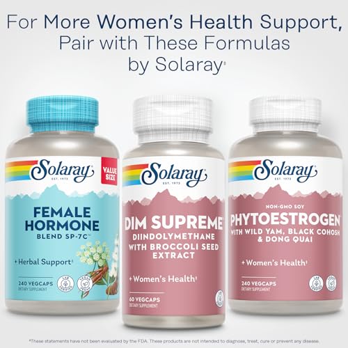 Image of SOLARAY DIM Supreme - Supplement 100mg - Diindolylmethane Complex with Broccoli Seed Extract and Bioflavonoids - Women's Health and Balance Support - 60-Day Guarantee - 60 Servings, 60 VegCaps