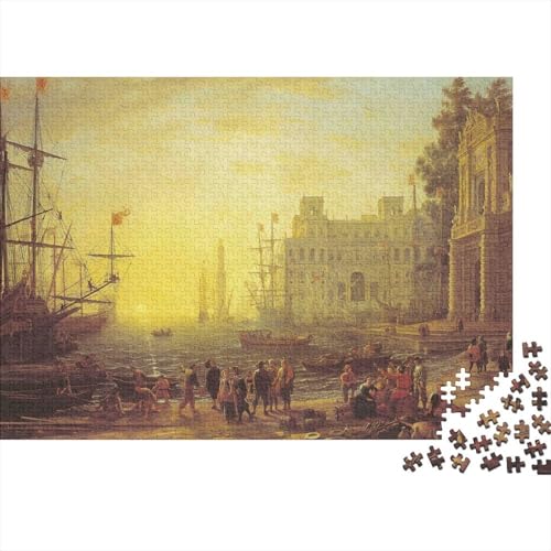 Puzzle de 1000 piezas HarborSceneSunset para adultos, un desafío de arte texturizado de 70x50cm